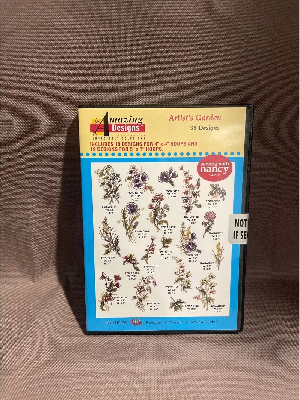 Amazing Designs Artist’s Garden ADL-51 Embroidery Designs CD 35 Floral NWT New